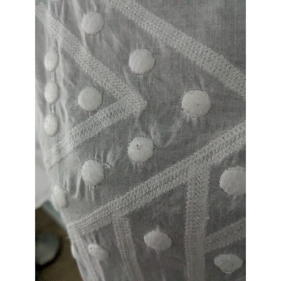 Madewell Broadway & Broome Top Women's S White Cotton Blouse Cottagecore Crochet - Picture 4 of 13